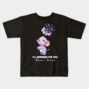 Elephant Alzheimer Awareness I'll Remember For You Kids T-Shirt